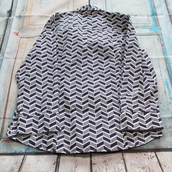 Gold Label Investments Blue/White Chevron Plus Size Shirt - Picture 6 of 6